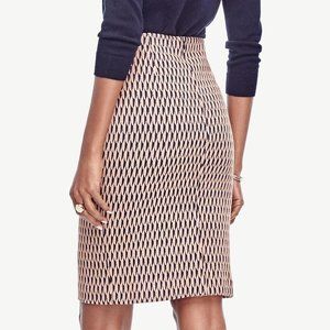 Ann Taylor Scalloped Jacquard Pencil Skirt Pink